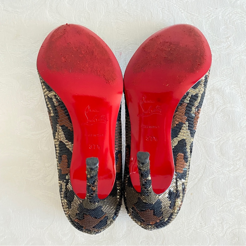 Christian Louboutin Leopard Print Sequins Pumps - image 7